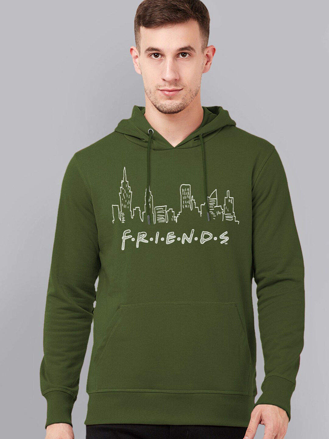 

Free Authority Men Green Friends Printed Hooded Sweatshirt