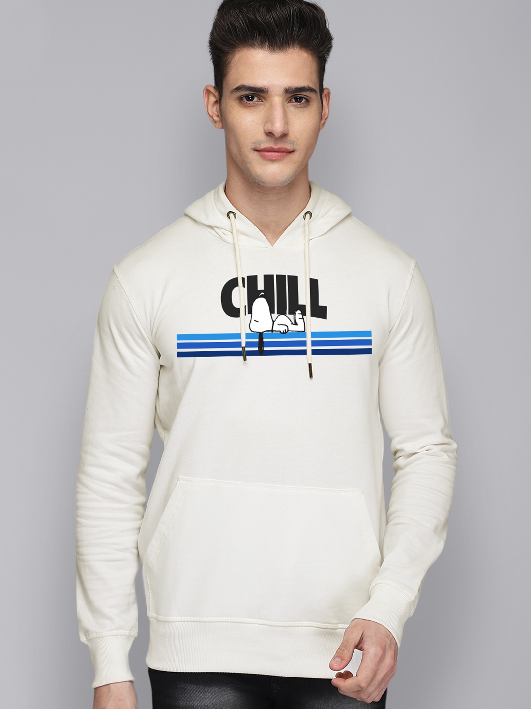 

Free Authority Men Off White Peanuts Printed Hooded Sweatshirt