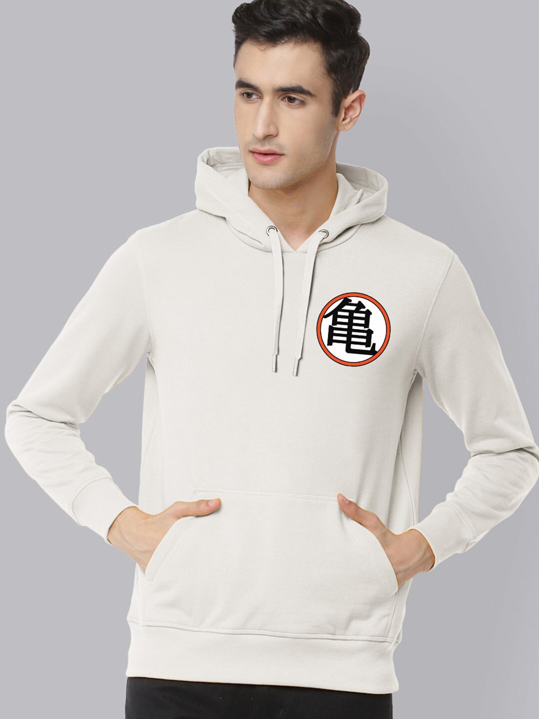 

Free Authority Men Off White Dragon Ball Z Printed Hooded Cotton Blend Sweatshirt