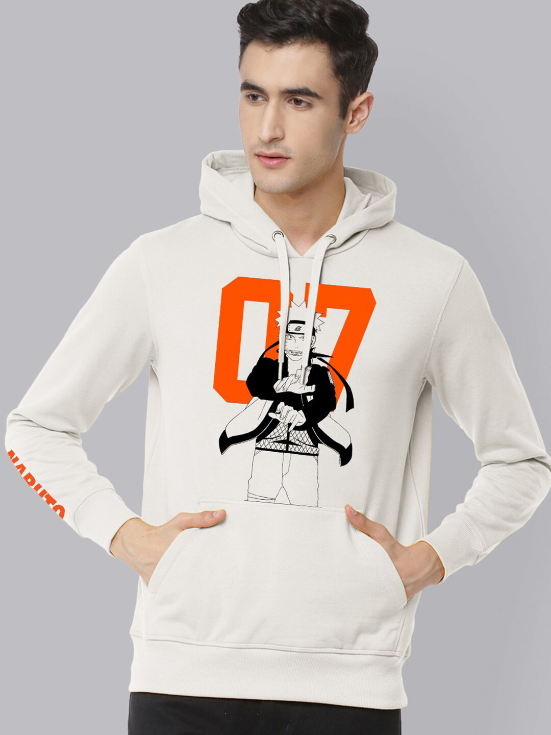 

Free Authority Men Off White Naruto Printed Hooded Sweatshirt