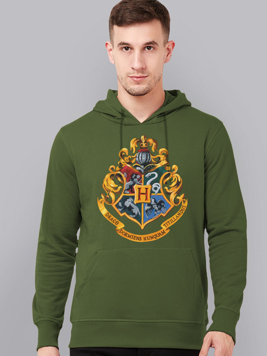 

Free Authority Men Green Harry Potter Printed Hooded Sweatshirt