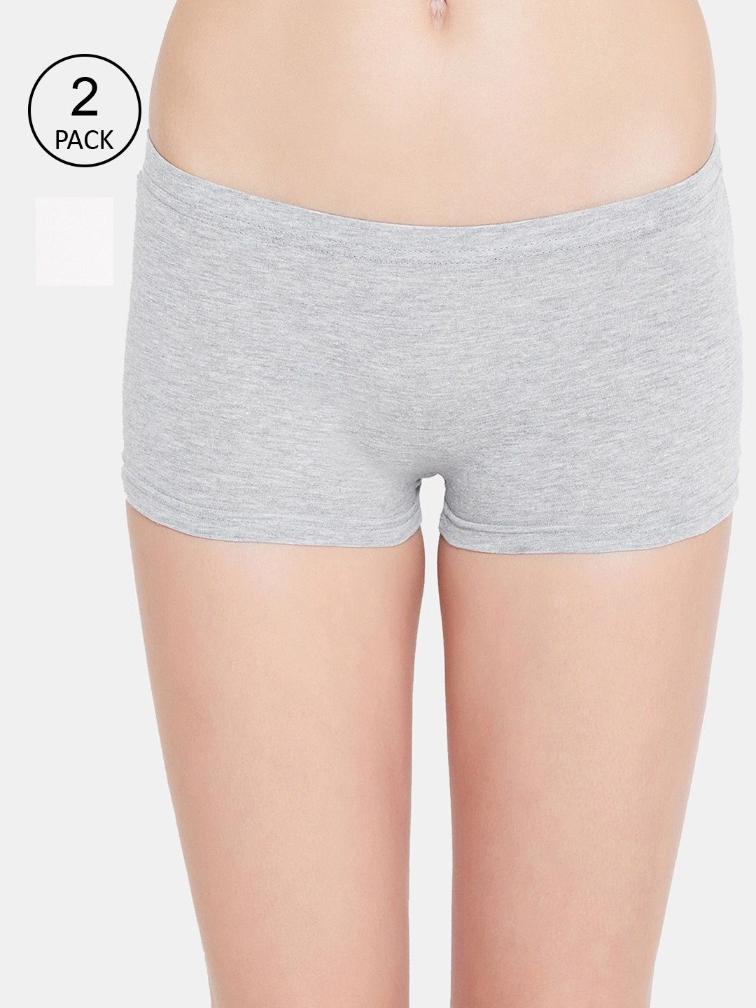 

Amosio Women Pack of 2 Assorted Solid Boy Shorts JOYY-WH-MG-2-S
