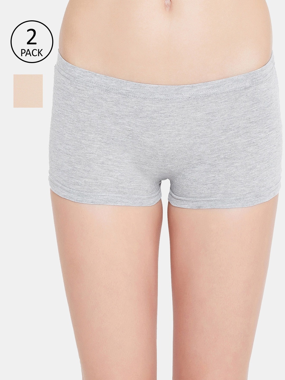 

Amosio Women Pack of 2 Assorted Solid Boy Shorts JOYY-SKN-MG-2-S