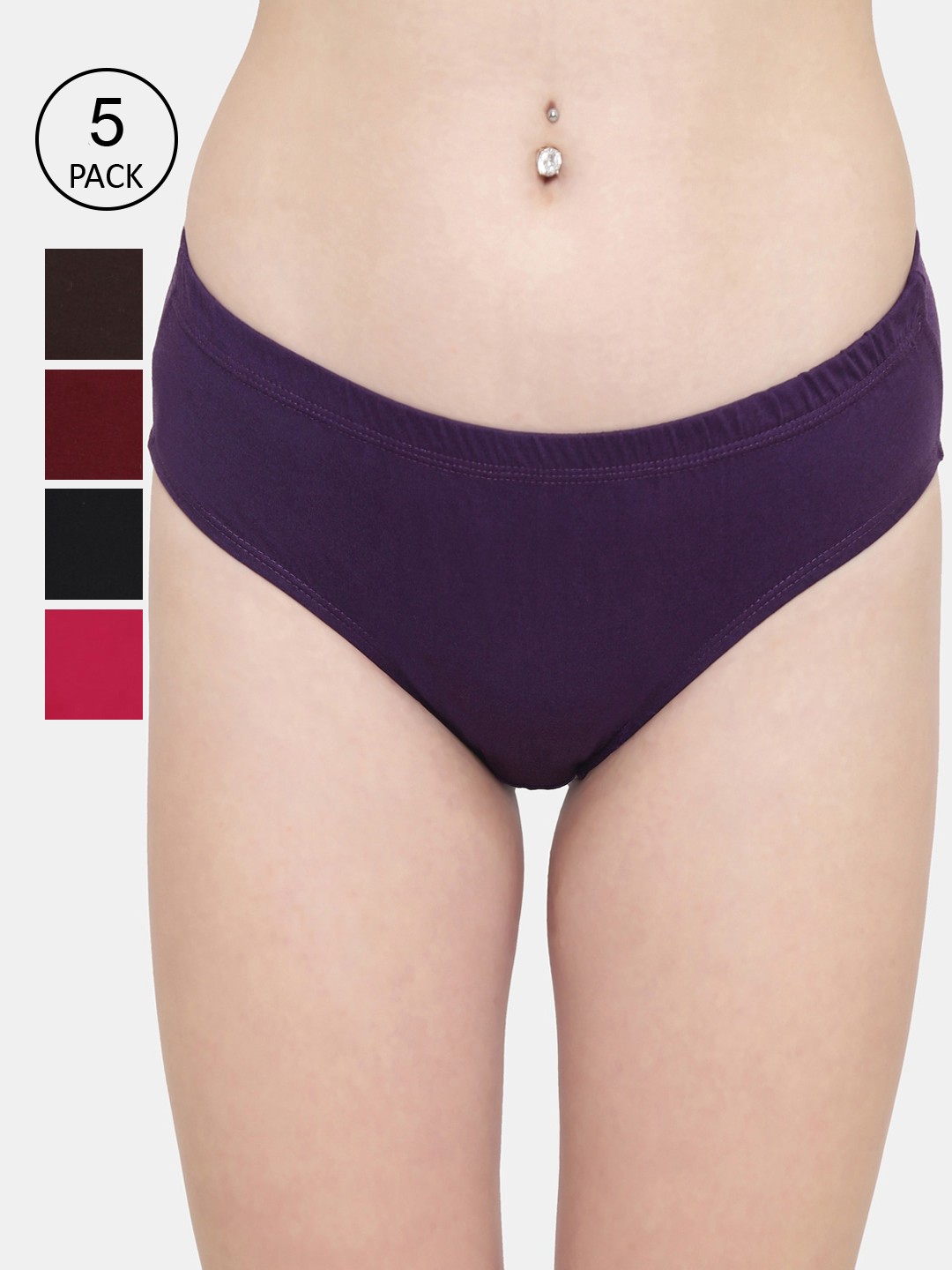 

AMOSIO Women Pack Of 5 Assorted Hipster
