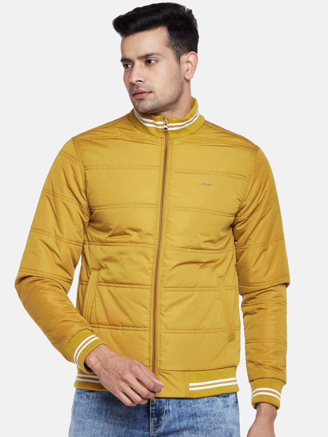 

People Men Mustard Yellow Bomber Jacket