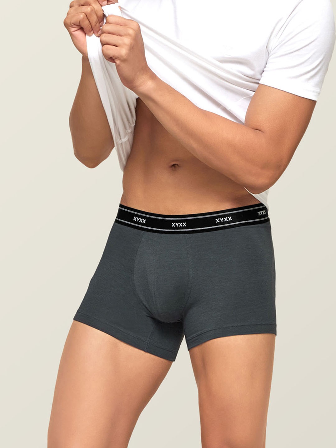 

XYXX Men Grey IntelliFresh Antibacterial Bamboo Cotton Apollo Trunk XYTRNK72