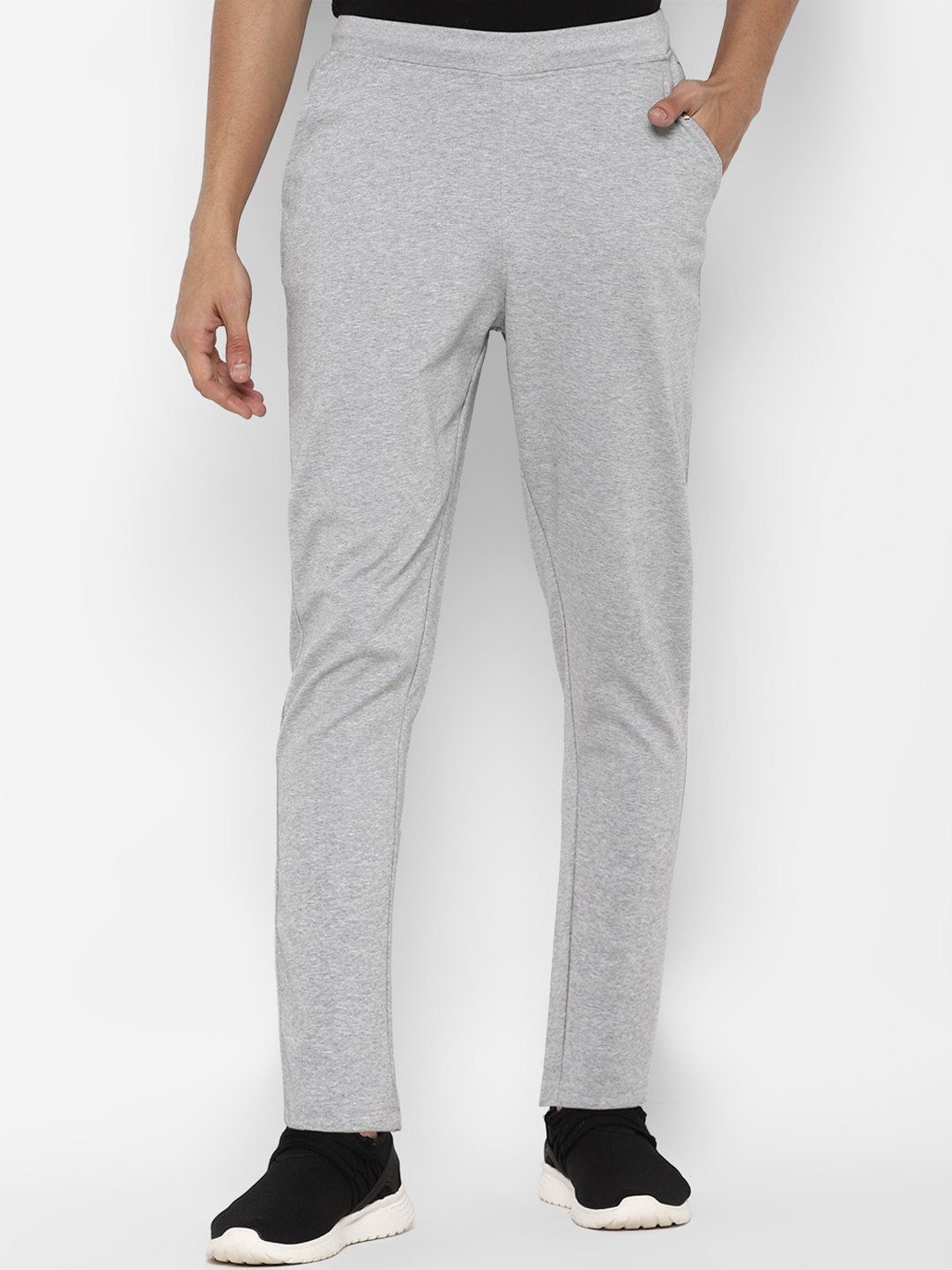 

Allen Solly Men Grey Solid Pure Cotton Track Pants