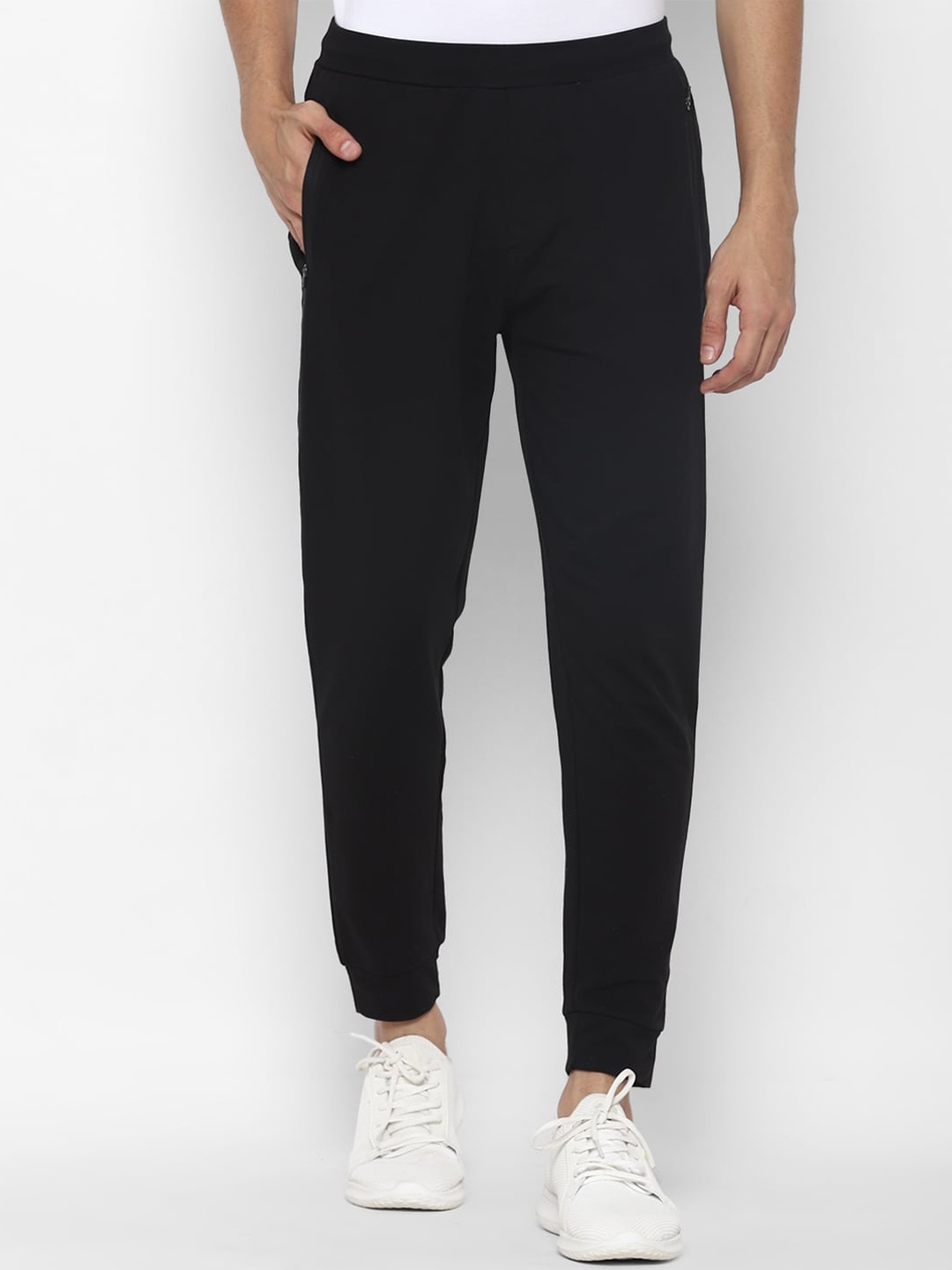 

Allen Solly Men Black Solid Pure Cotton Joggers