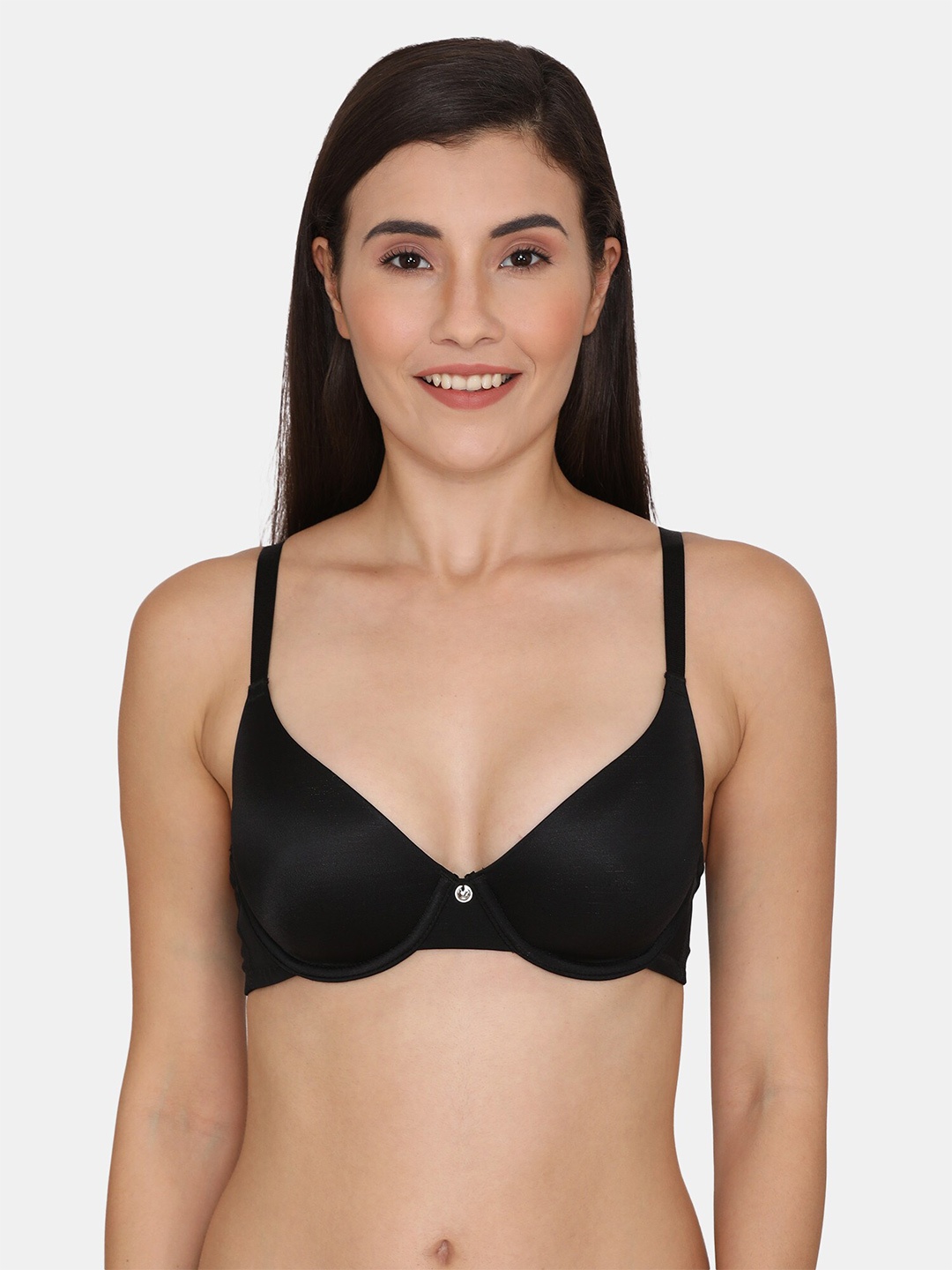 

Zivame Black & Black Bra Underwired Lightly Padded