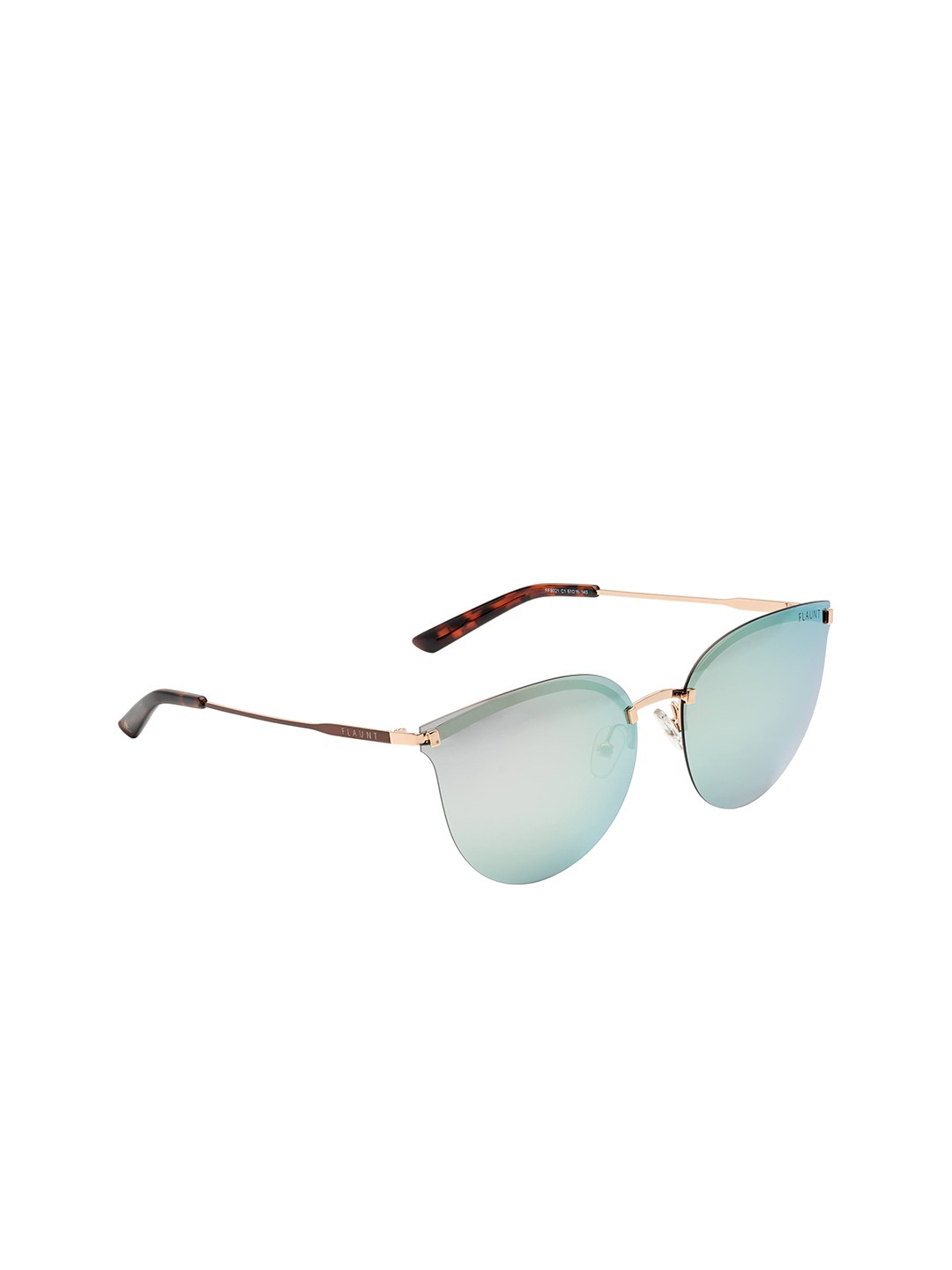 

FEMINA FLAUNT Women Mirrored Lens & Gold Oval Sunglasses with UV Protected Lens FF 9021, Green