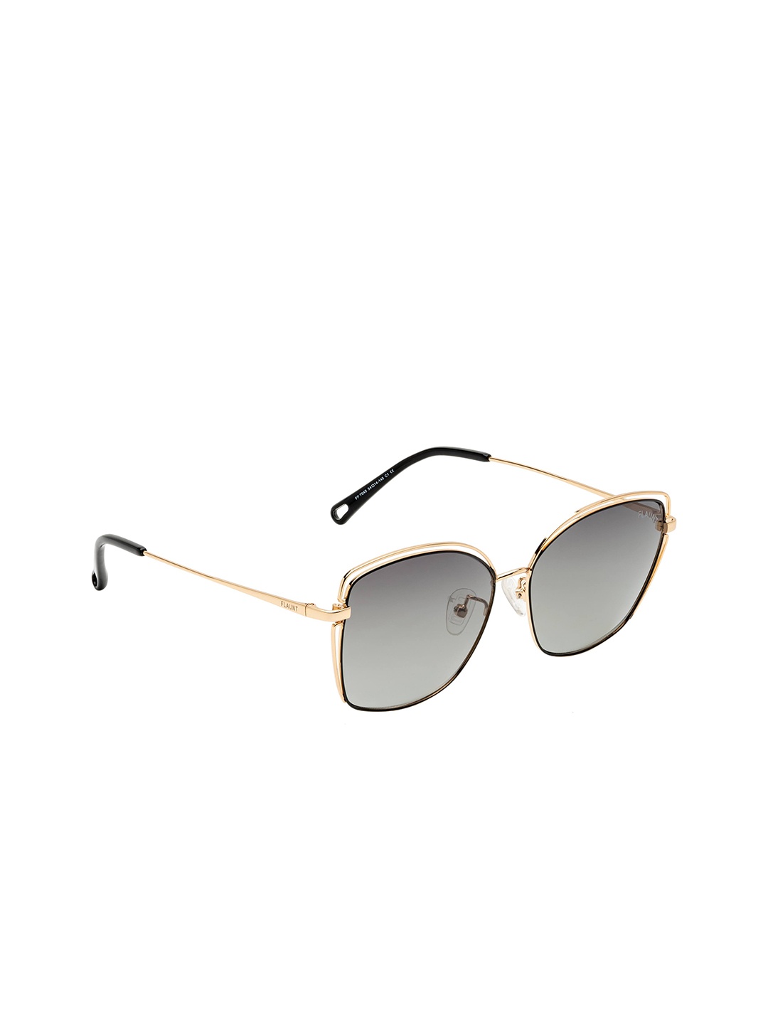 

FEMINA FLAUNT Women Grey Lens & Gold-Toned Polarised Cateye Sunglasses