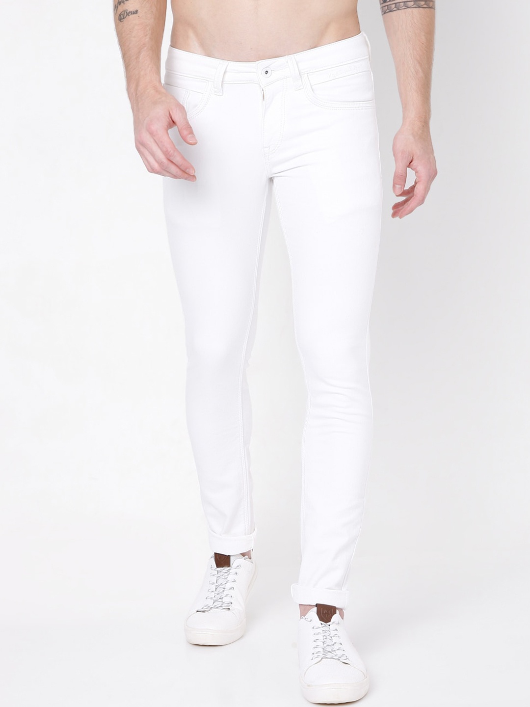 

Rex Straut Jeans Men White Slim Fit Stretchable Jeans