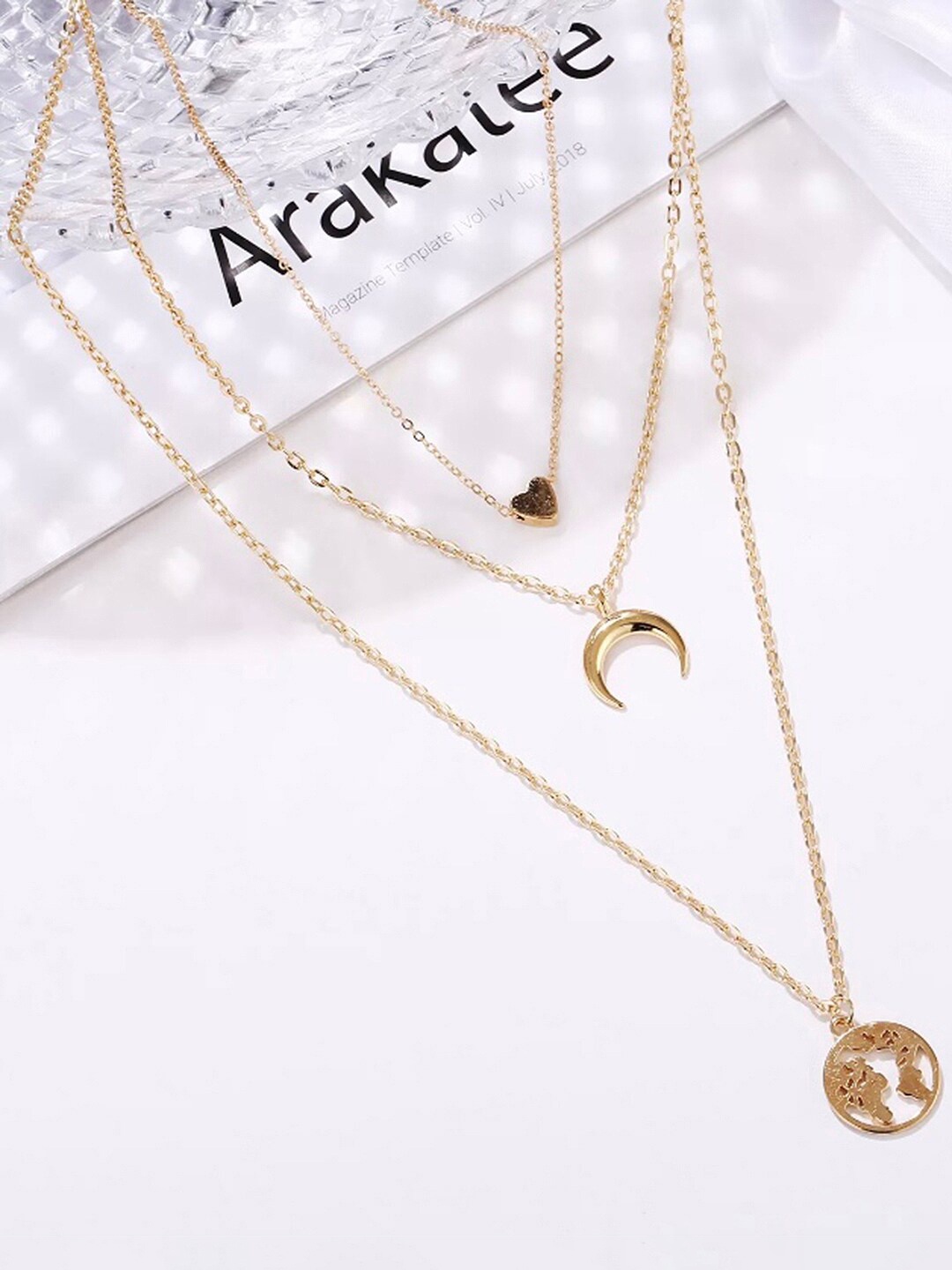 

Vembley Gold-Plated Triple Layered Necklace