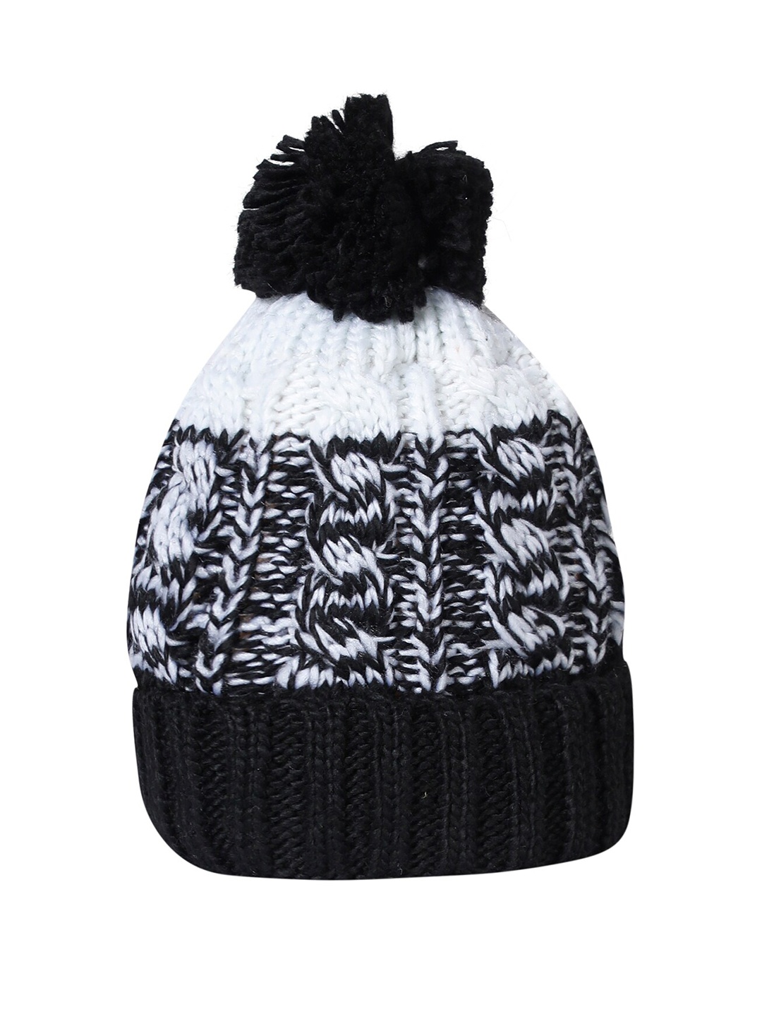 

LOOM LEGACY Women Black & White Beanie