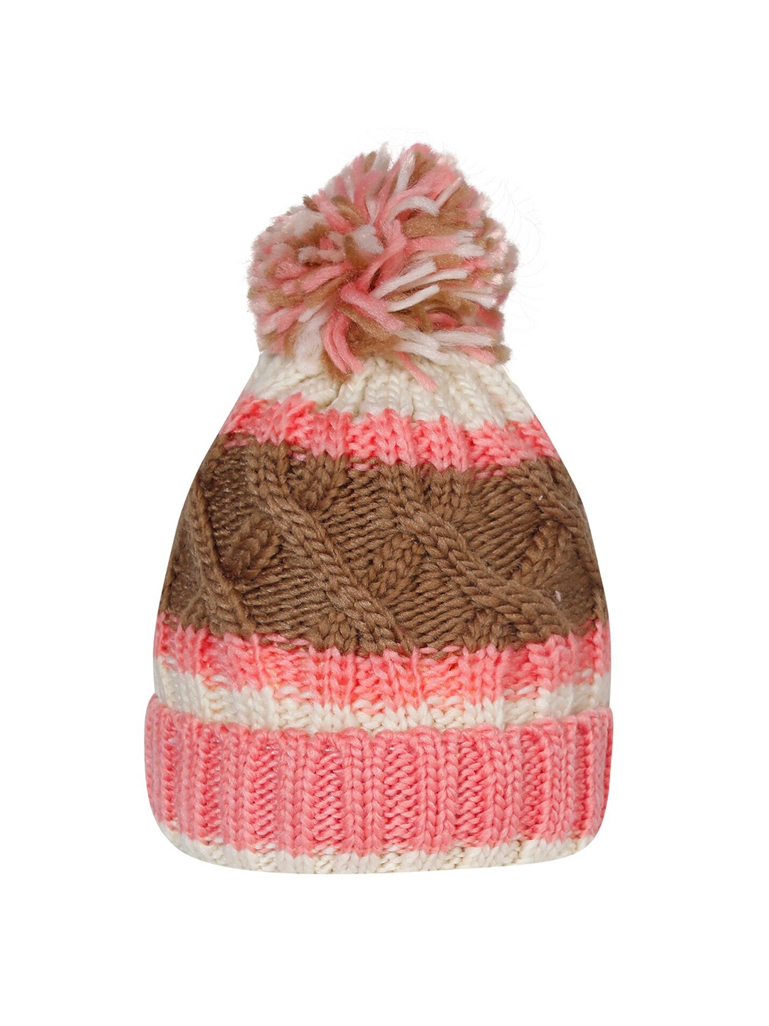 

LOOM LEGACY Women Pink & Brown Beanie