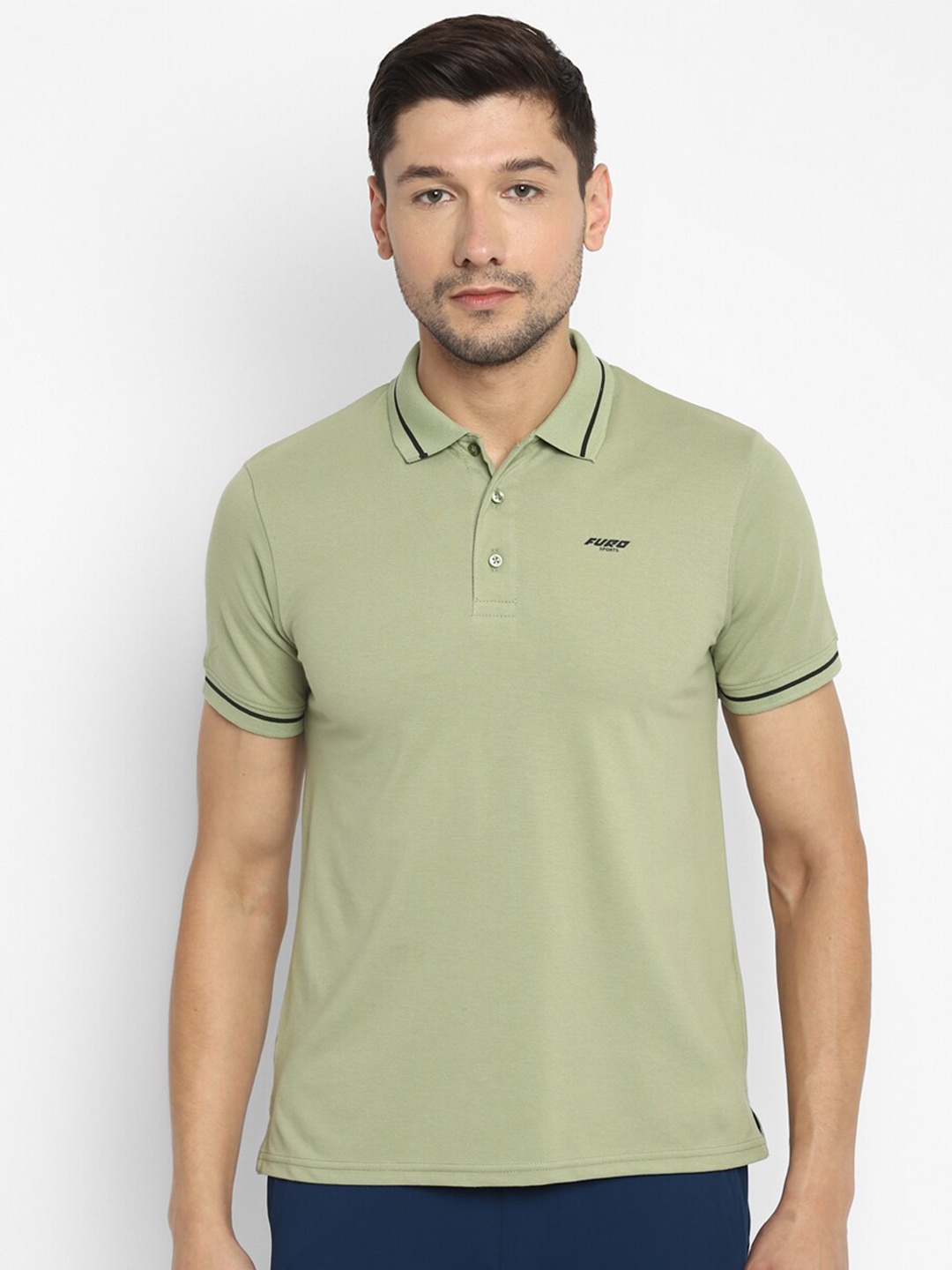 

FURO by Red Chief Men Green Polo Collar Pockets T-shirt