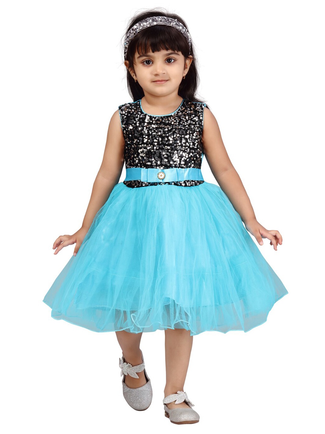 

Aarika Blue Embellished Net Dress