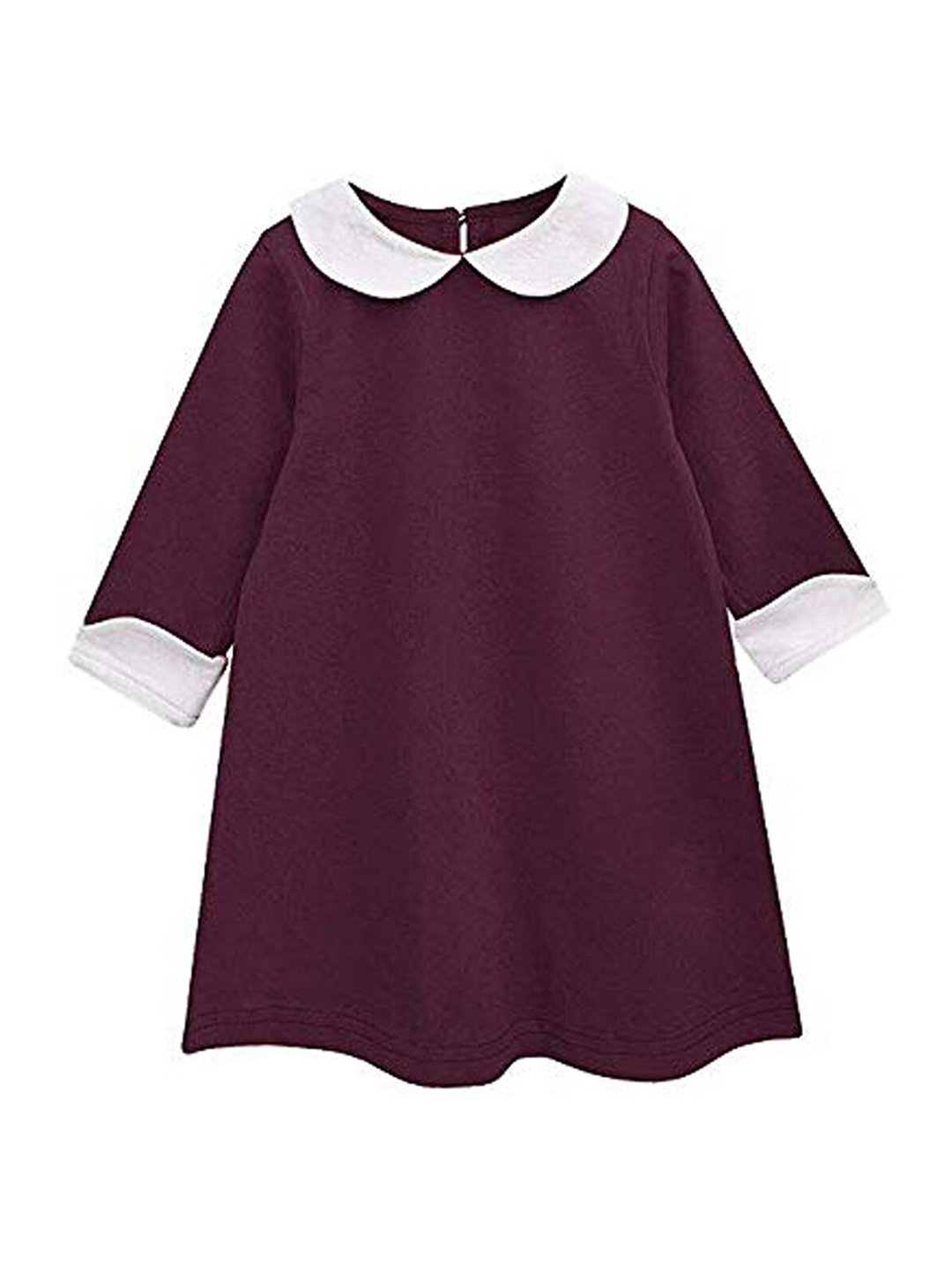 

A T U N Purple Peter Pan Collar Pure Cotton A-Line Dress