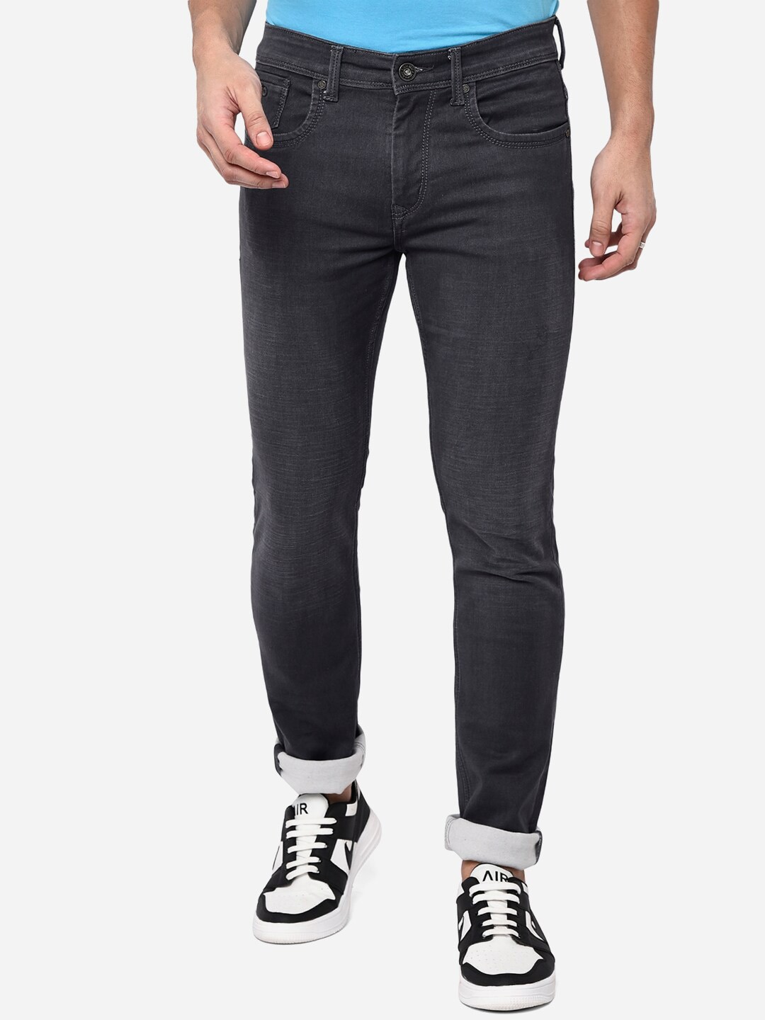 

JADE BLUE Men Grey Slim Fit Stretchable Jeans