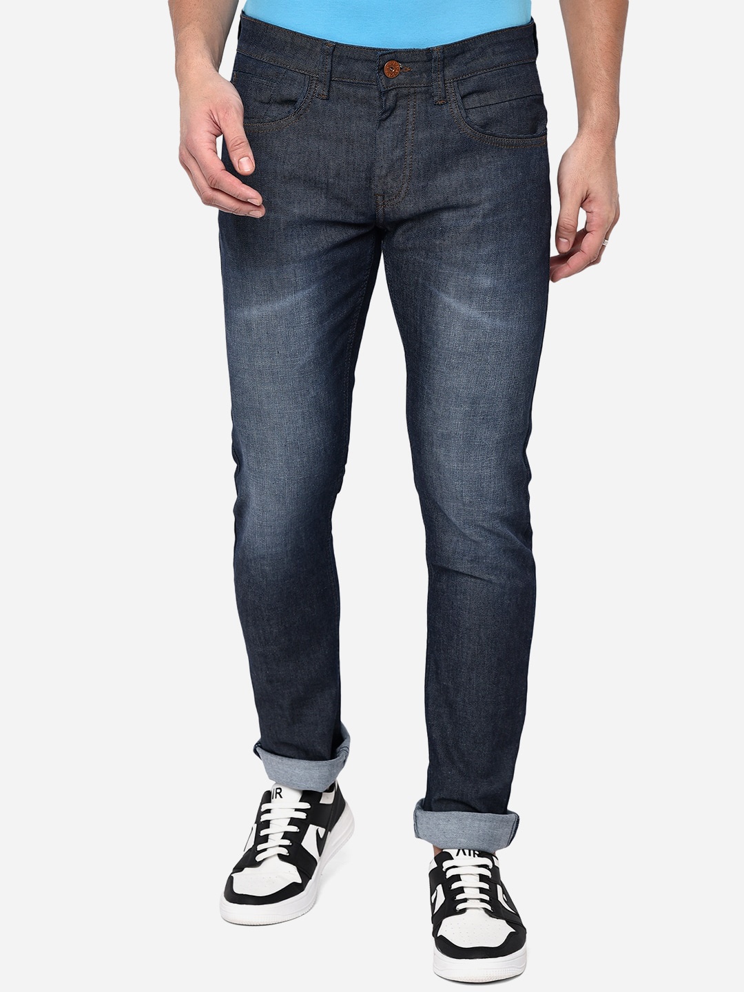 

JADE BLUE Men Blue Slim Fit Heavy Fade Stretchable Jeans