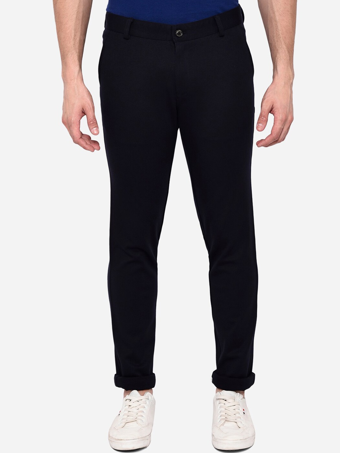 

JADE BLUE Men Blue Slim Fit Easy Wash Pure Cotton Chinos