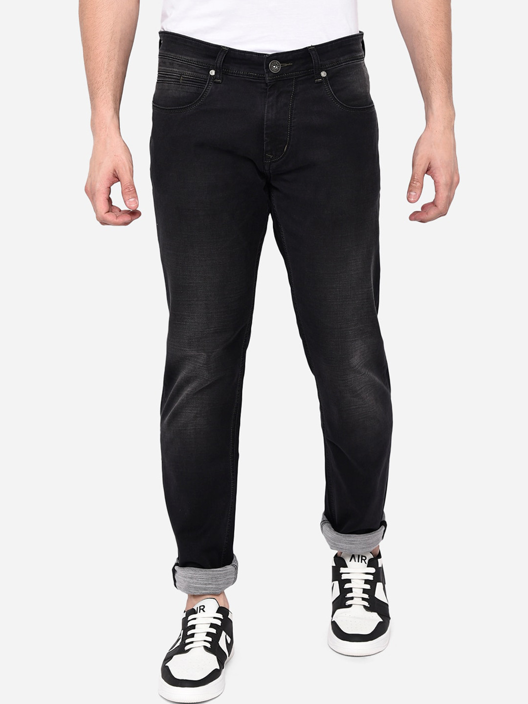 

JADE BLUE Men Black Slim Fit Light Fade Stretchable Jeans