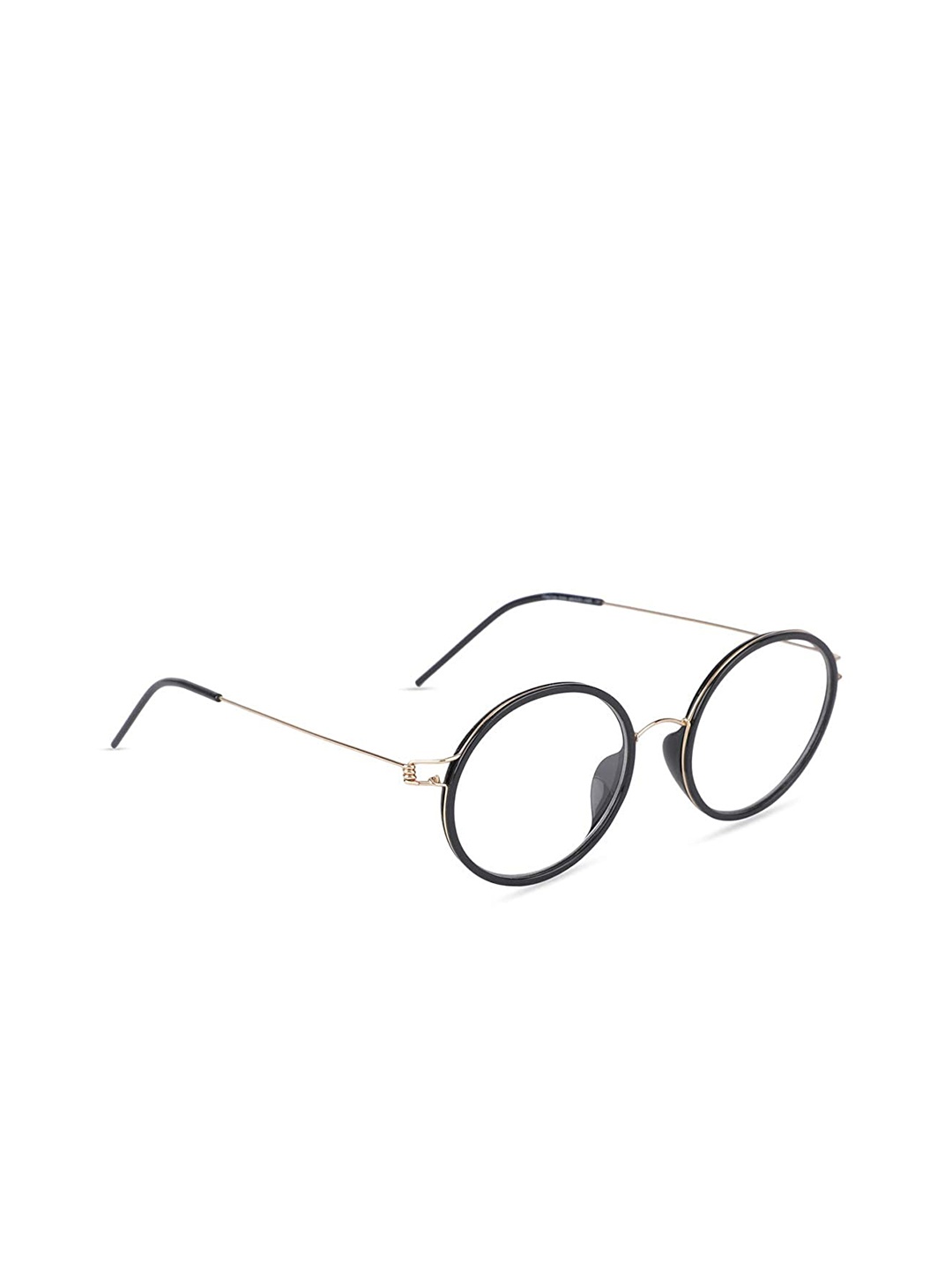 

MARC LOUIS Unisex Black & Gold-Toned Full Rim Oval Frames MLTIMV9-C2 FR