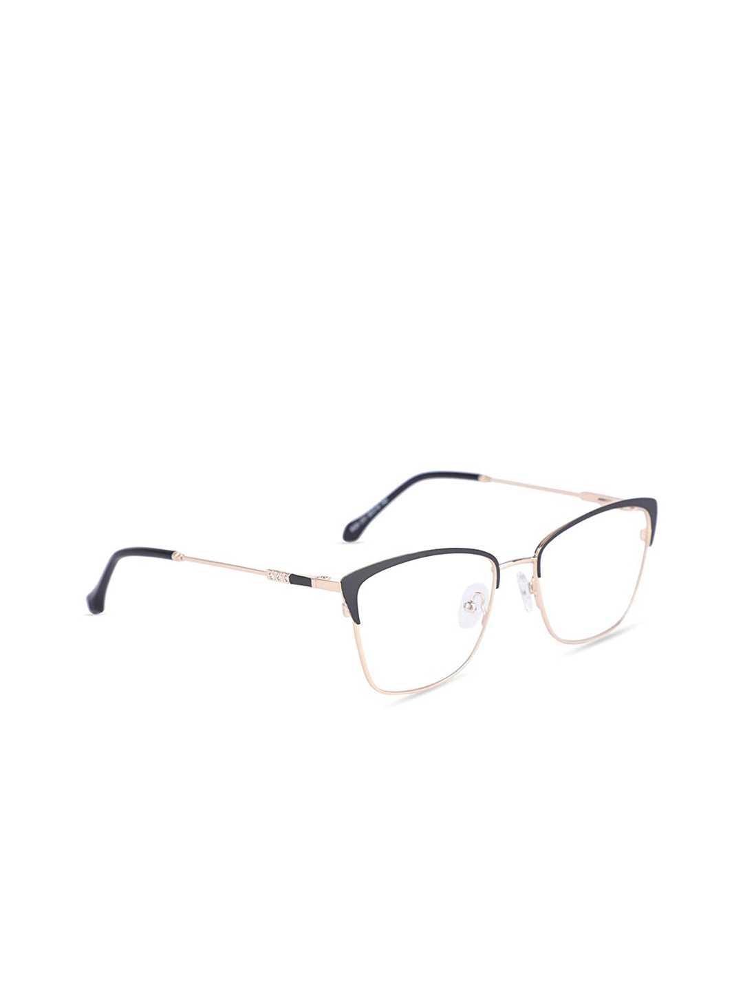 

MARC LOUIS Women Black & Gold-Toned Full Rim Cateye Frames