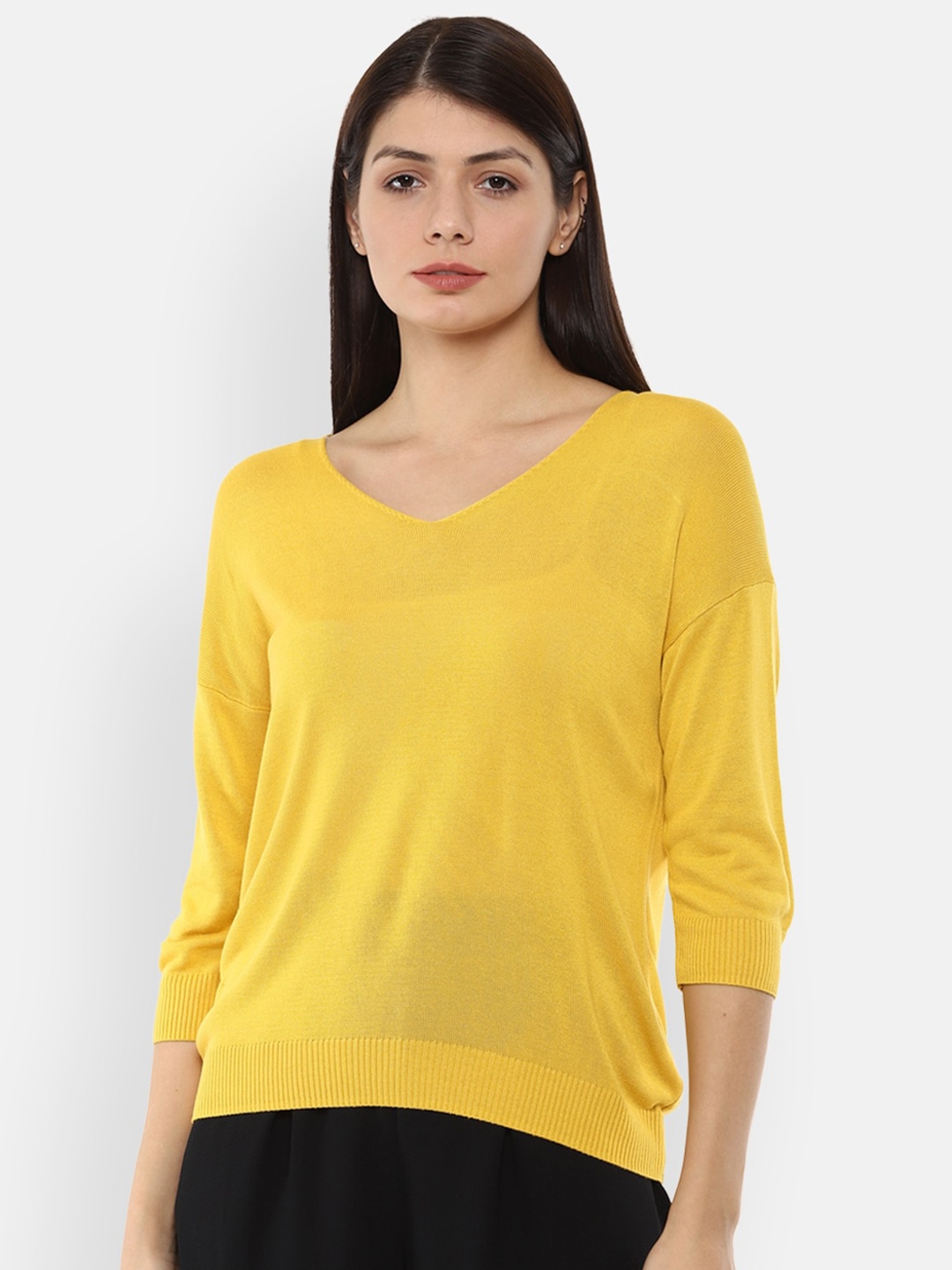 

Van Heusen Woman Women Yellow Acrylic Pullover