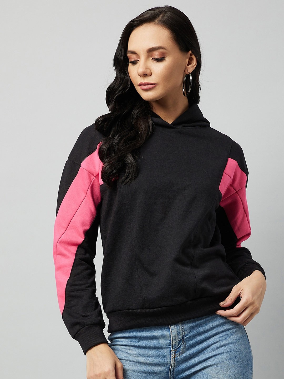 

Marie Claire Women Black Hooded Sweatshirt