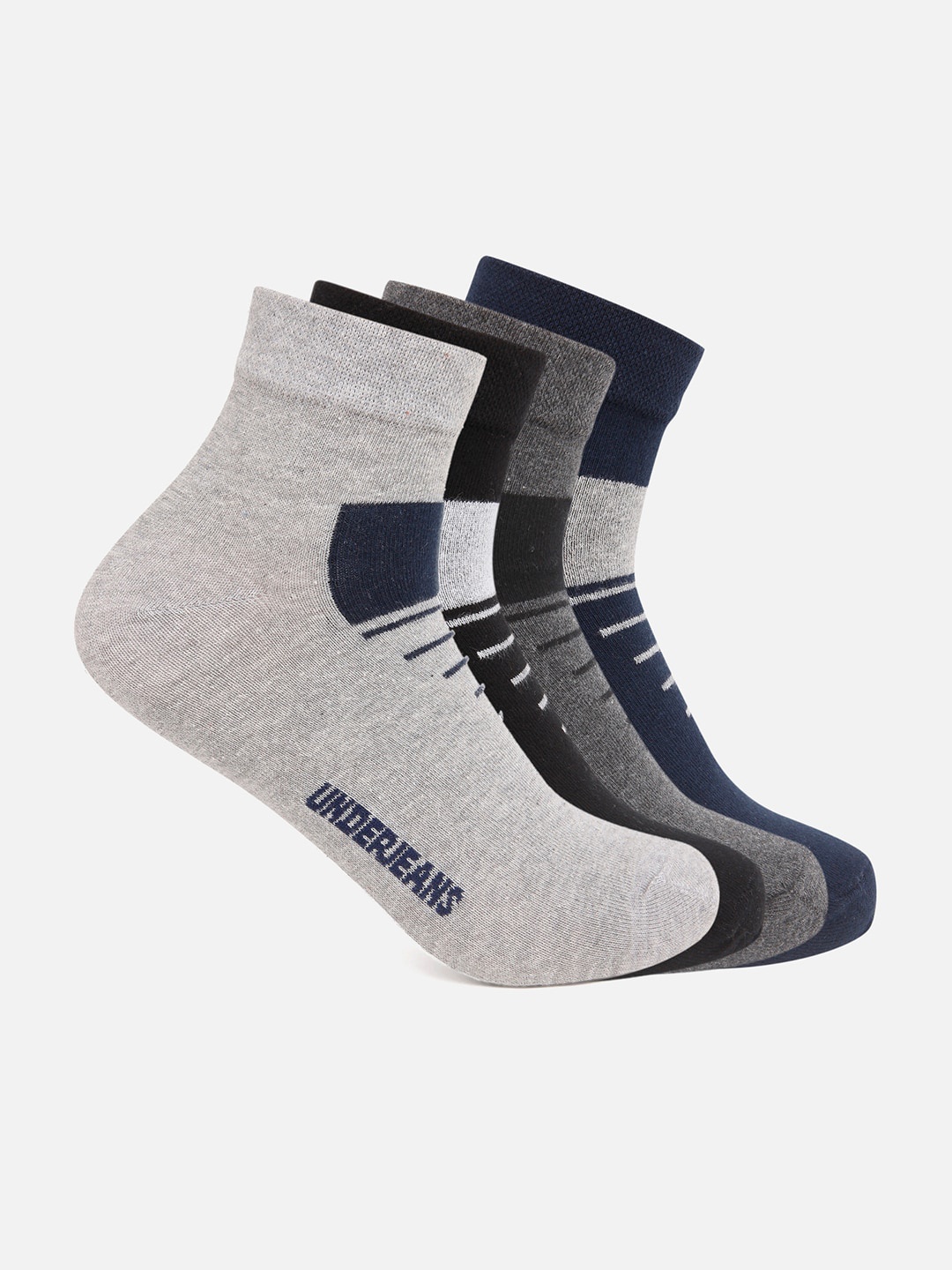 

SPYKAR Men Pack Of 4 Ankle Length Non Terry Socks, Assorted