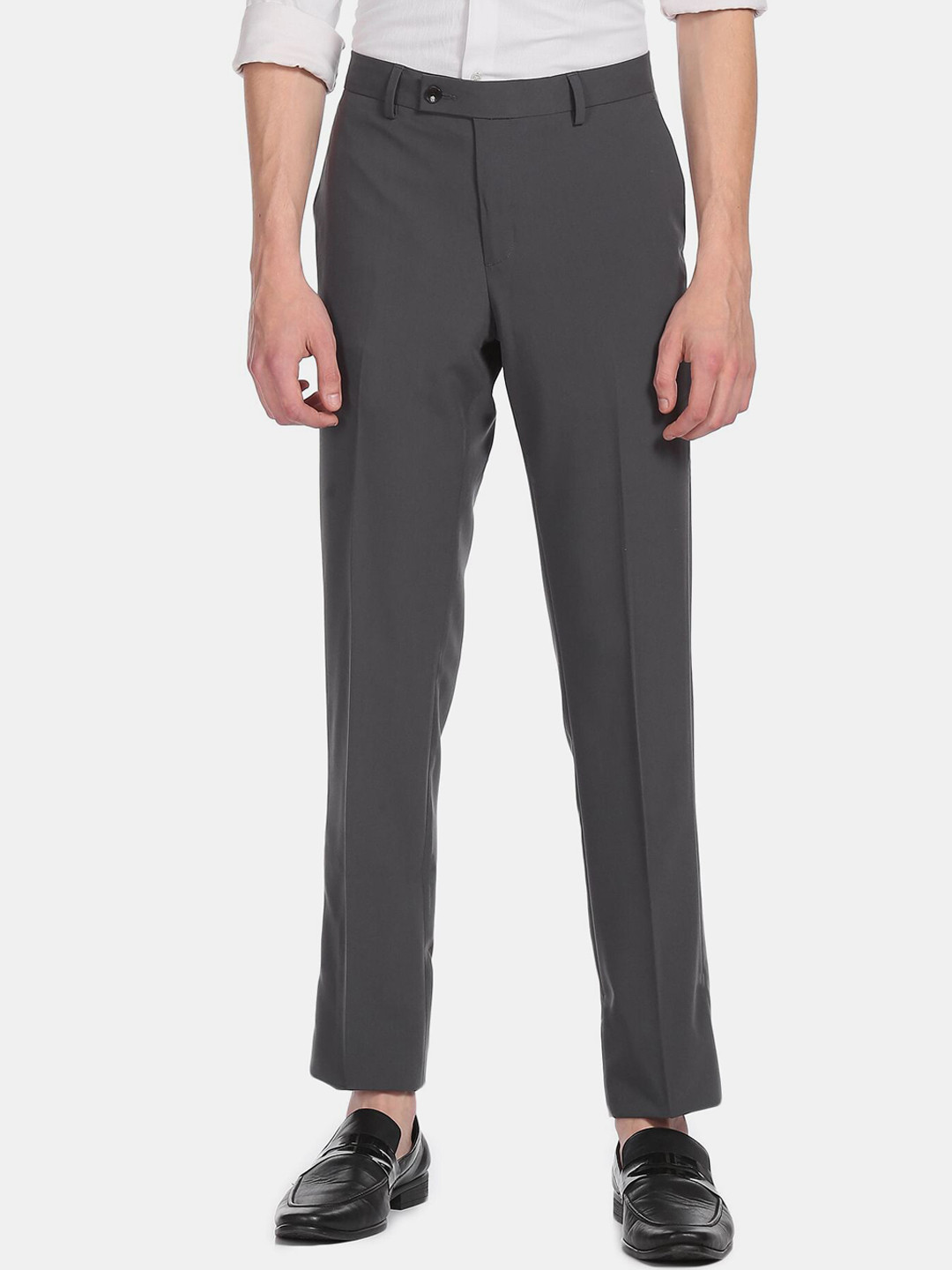 

Arrow Men Grey Mid-Rise Formal Trousers