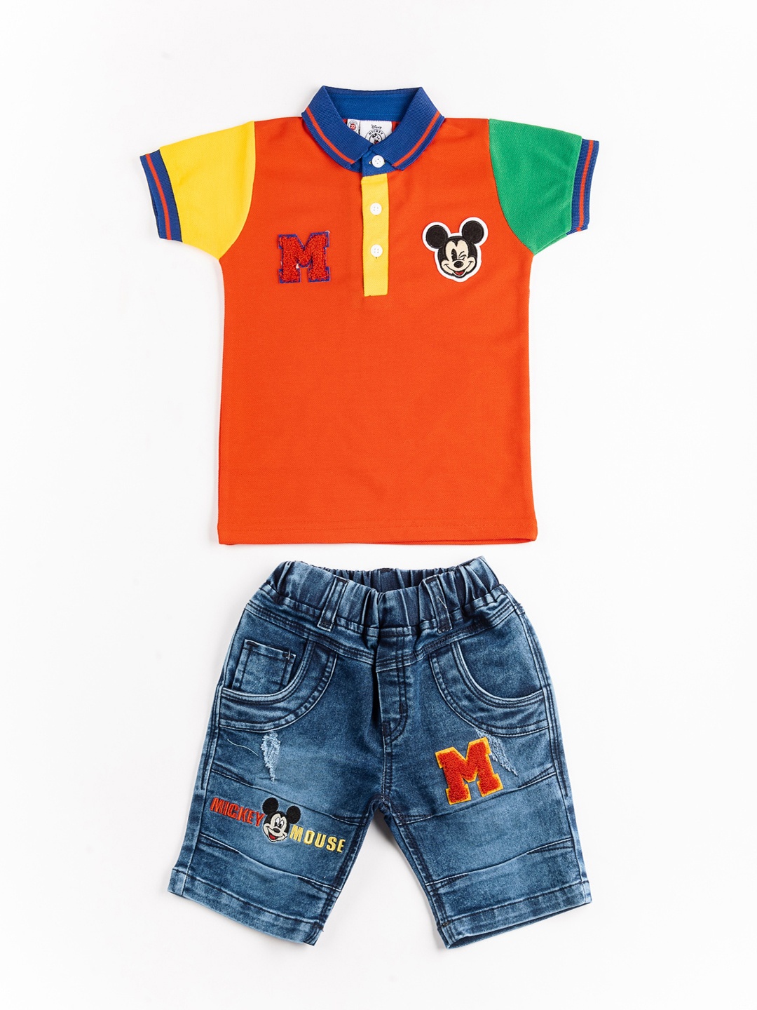 

BFF Boys Orange & Blue Printed T-shirt with Shorts