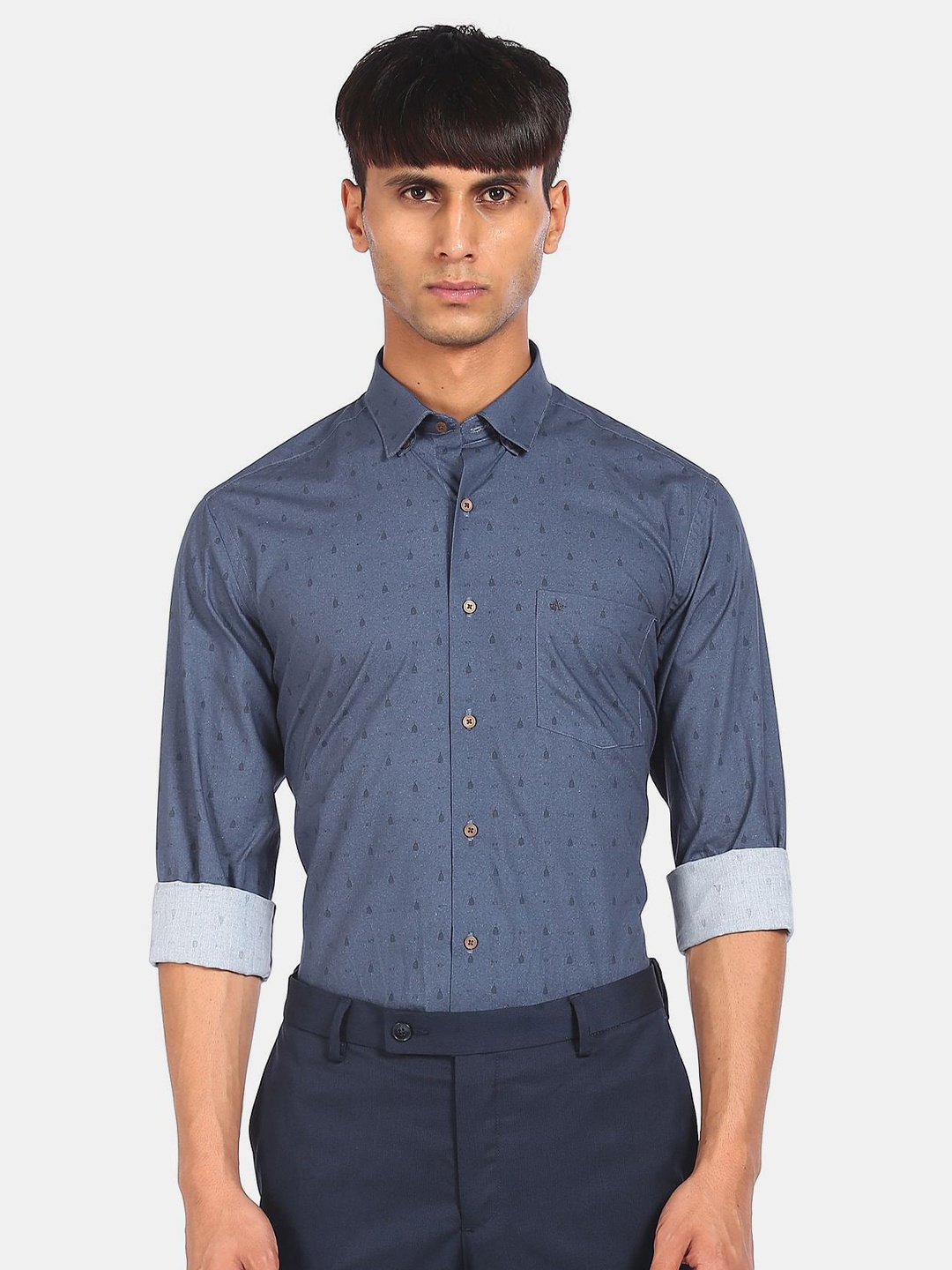 

Arrow New York Men Blue Printed Pure Cotton Casual Shirt
