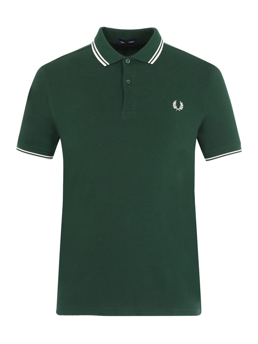 

Fred Perry Men Green Polo Collar Applique T-shirt