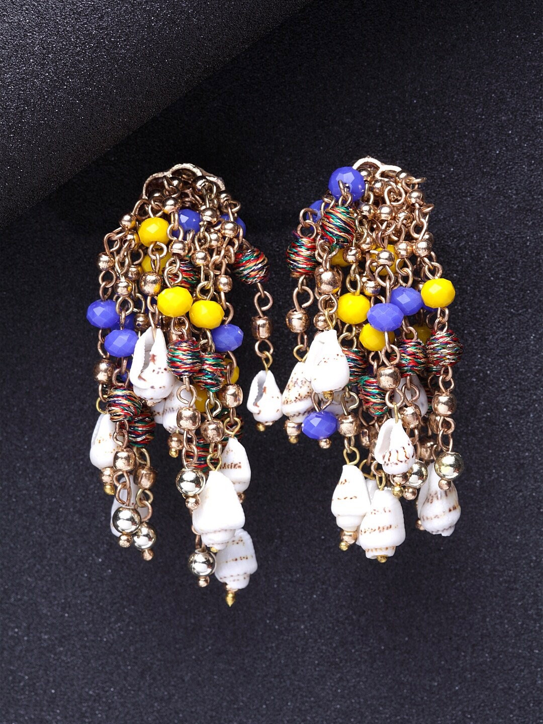 

DIVA WALK EXCLUSIVE Gold-Toned Contemporary Artificial Beads Drop Earrings
