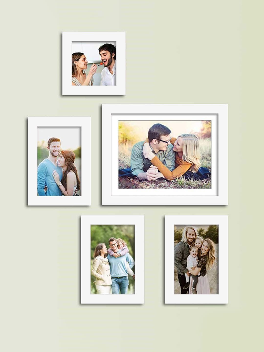 

Art Street Set Of 5 White Solid Photo Frames