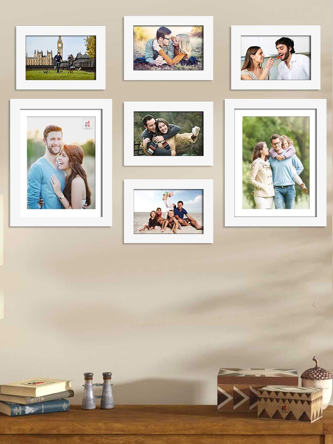 

Art Street Set of 7 White Photo Frames