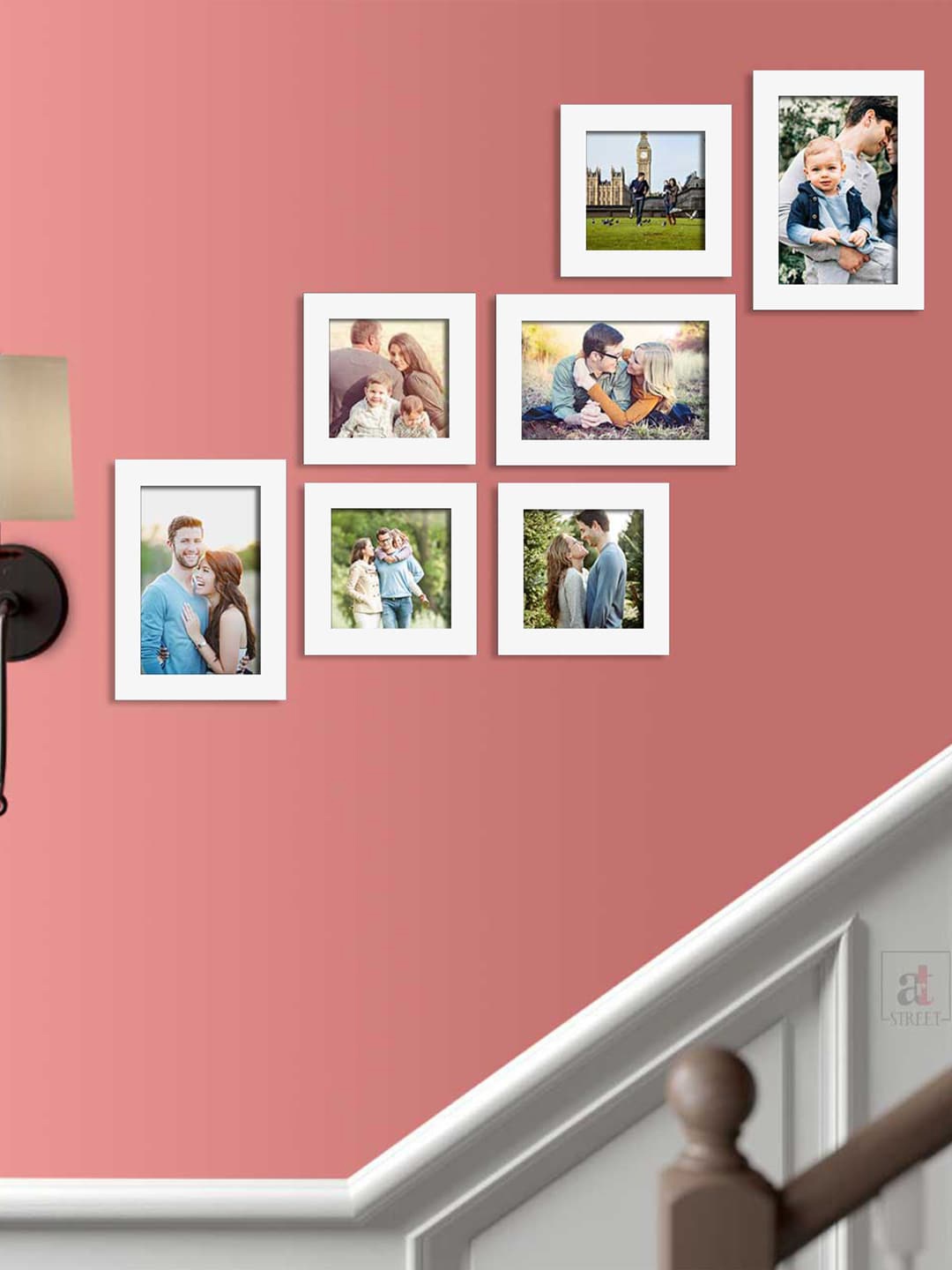 

Art Street Set Of 7 White Solid Wall Photo Frames