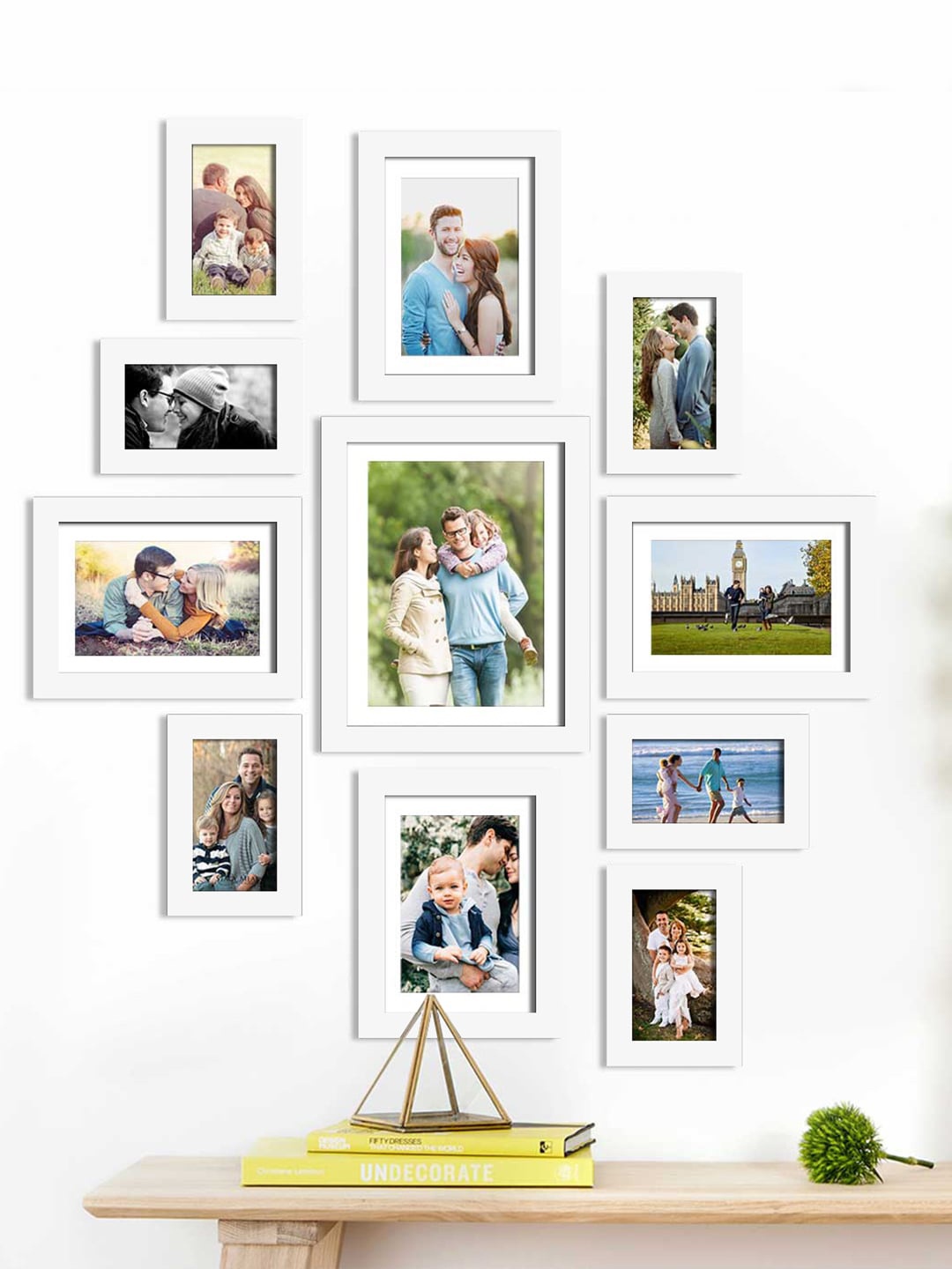 

Art Street Set Of 11 White Solid Wall Photo Frames