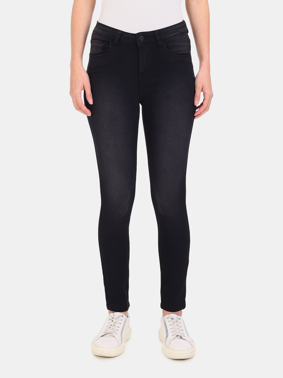 

Flying Machine Women Black Solid Slim-Fit Denim Jeggings