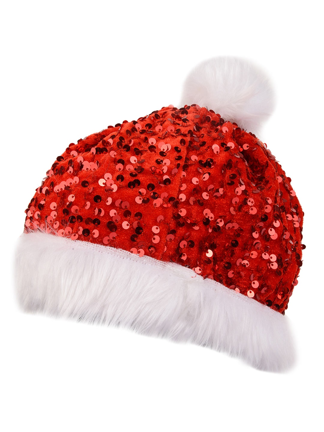 

Vdesi Women Red & White Embroidered Beanie