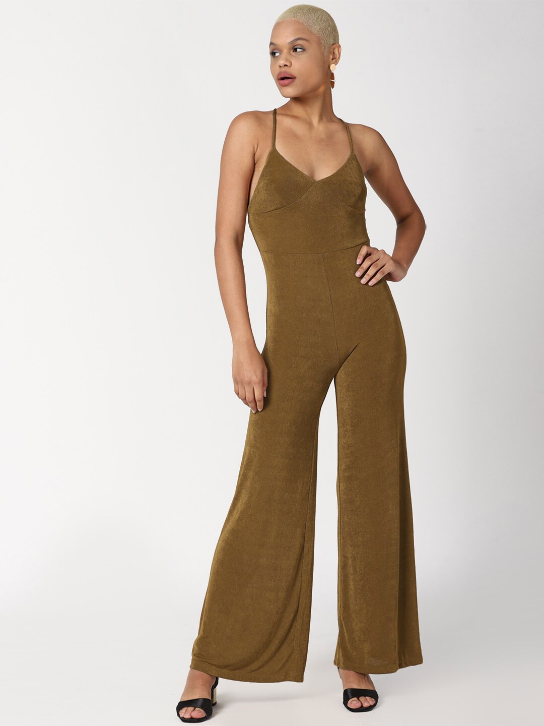 

FOREVER 21 Brown Basic Jumpsuit