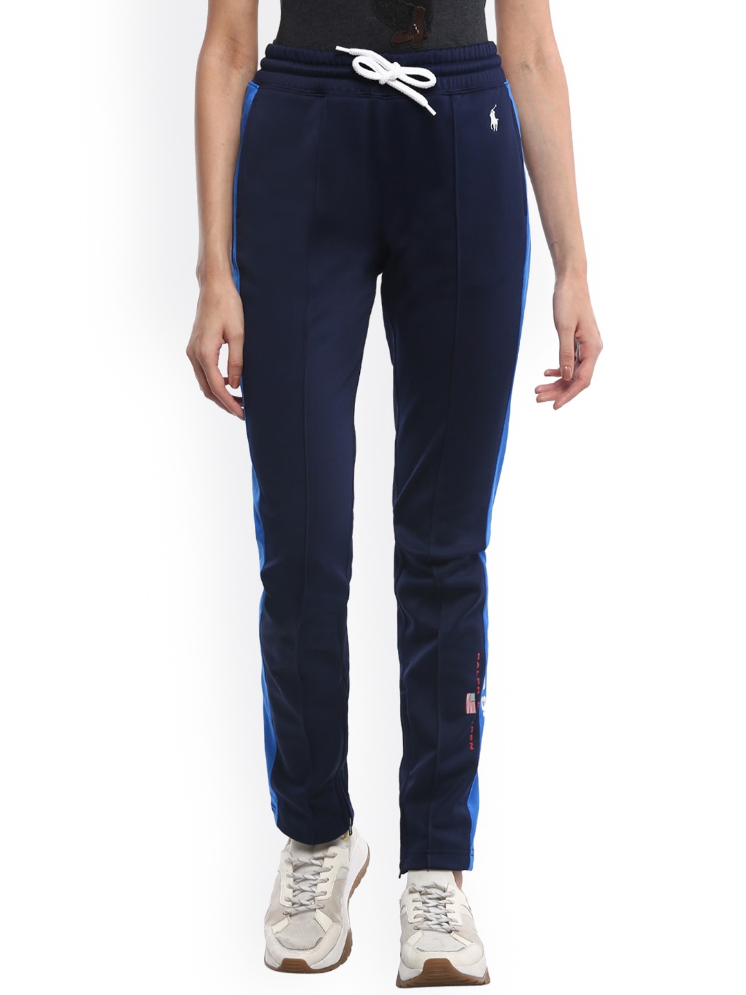 

Polo Ralph Lauren Women Navy Blue Solid Track Pants