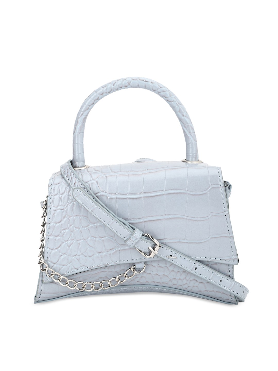 

FOREVER 21 Blue Animal Textured PU Structured Sling Bag