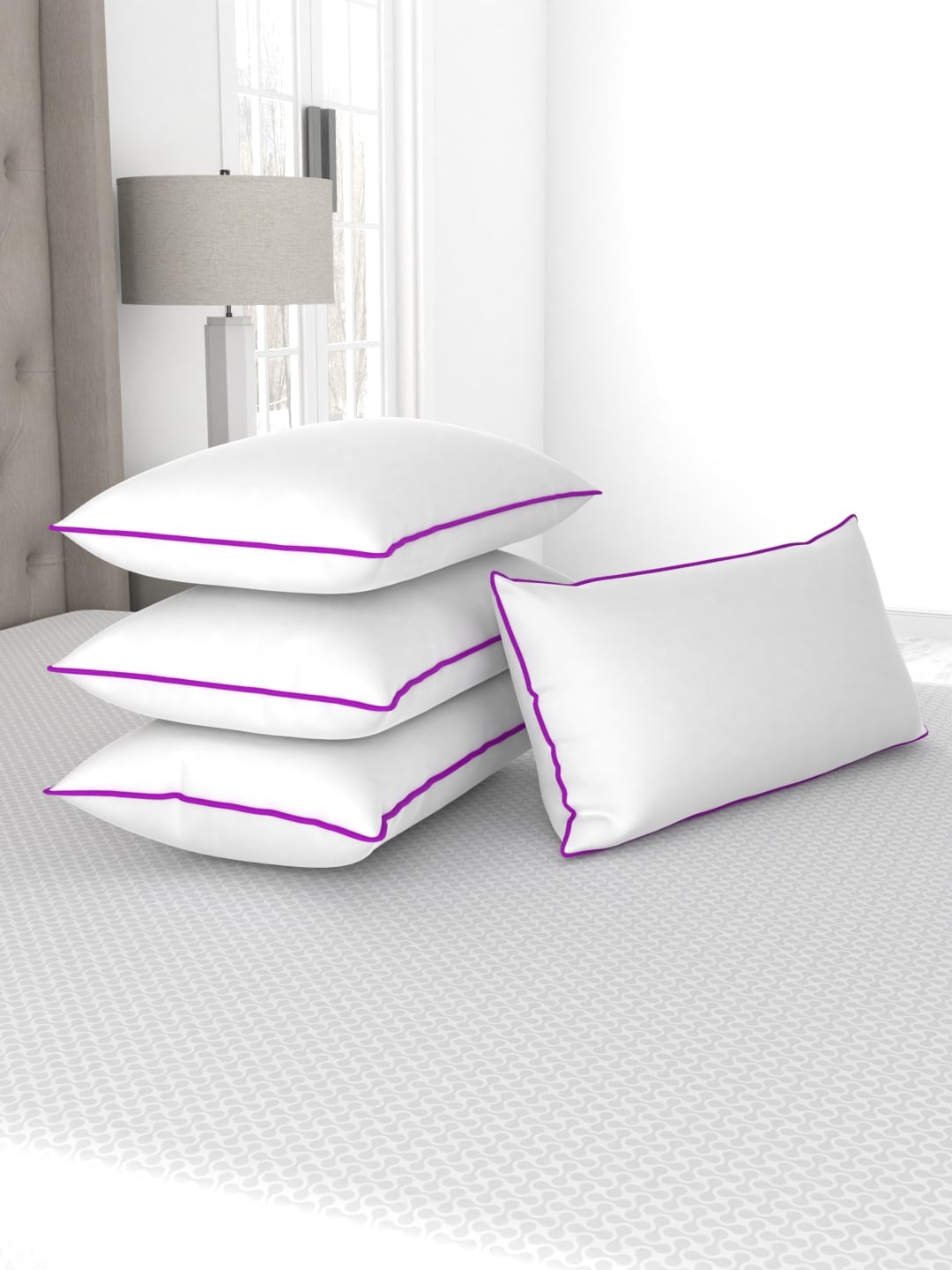 

Livpure Smart Set Of 4 220 GSM Microfibre Pillows, White