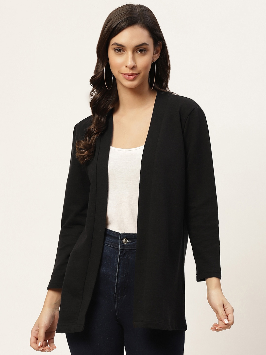 

WISSTLER Women Black Solid Shrug