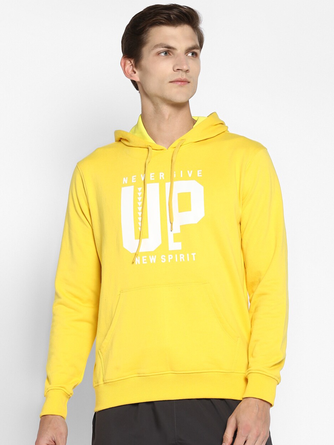 

Yuuki Men Yellow & White Typography Printed Sweatshirt