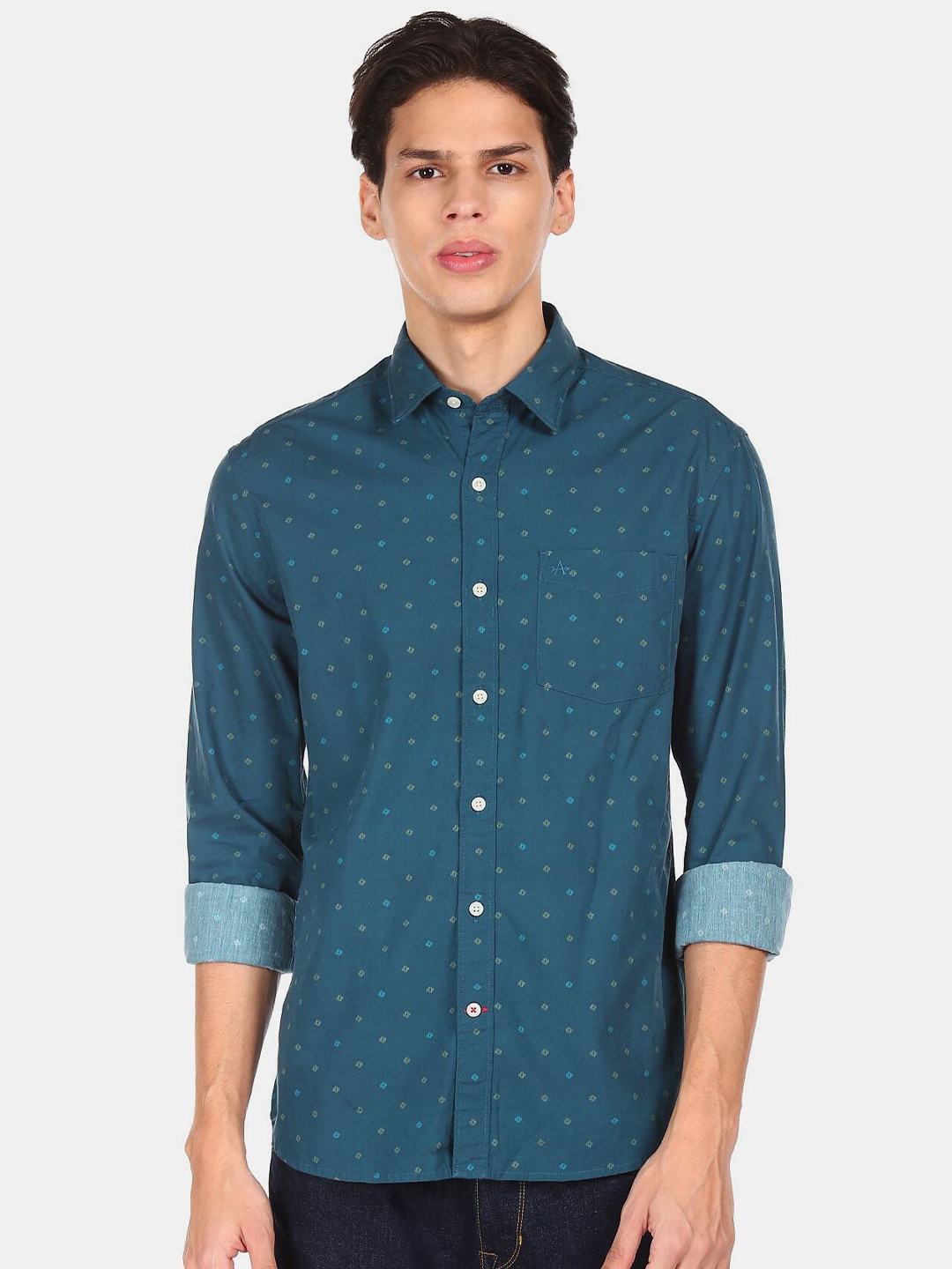 

Arrow Sport Men Blue Printed Cotton Casual Shirt