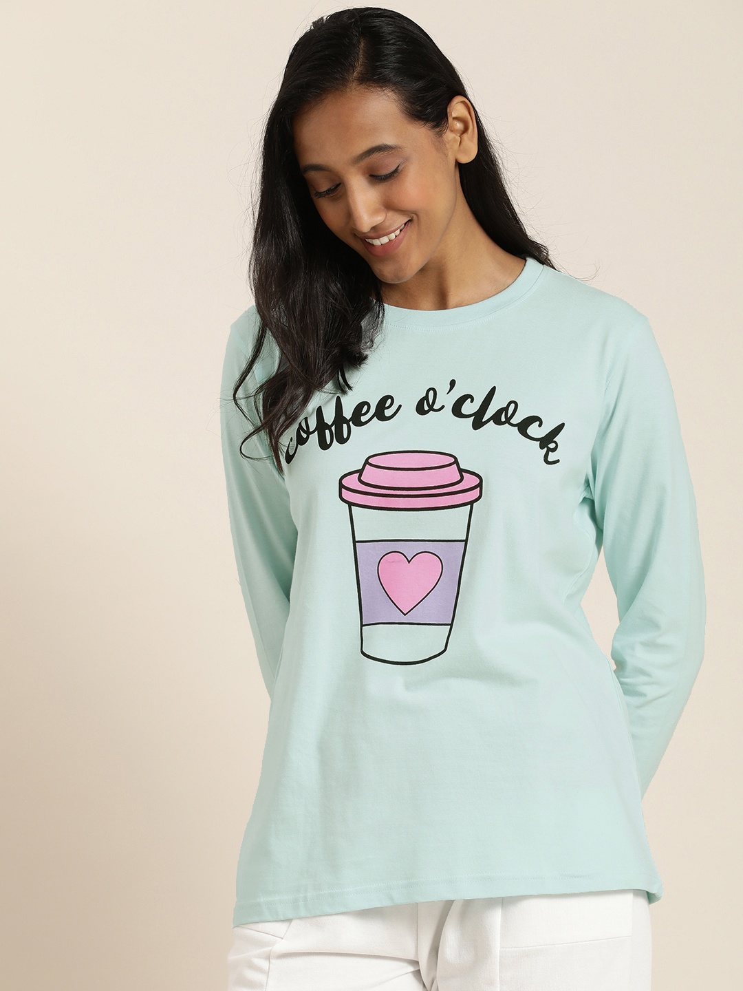 

QUARANTINE Women Blue Graphic Printed T-shirt